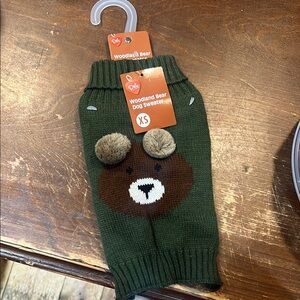 Woodland Bear Dog Sweater XS